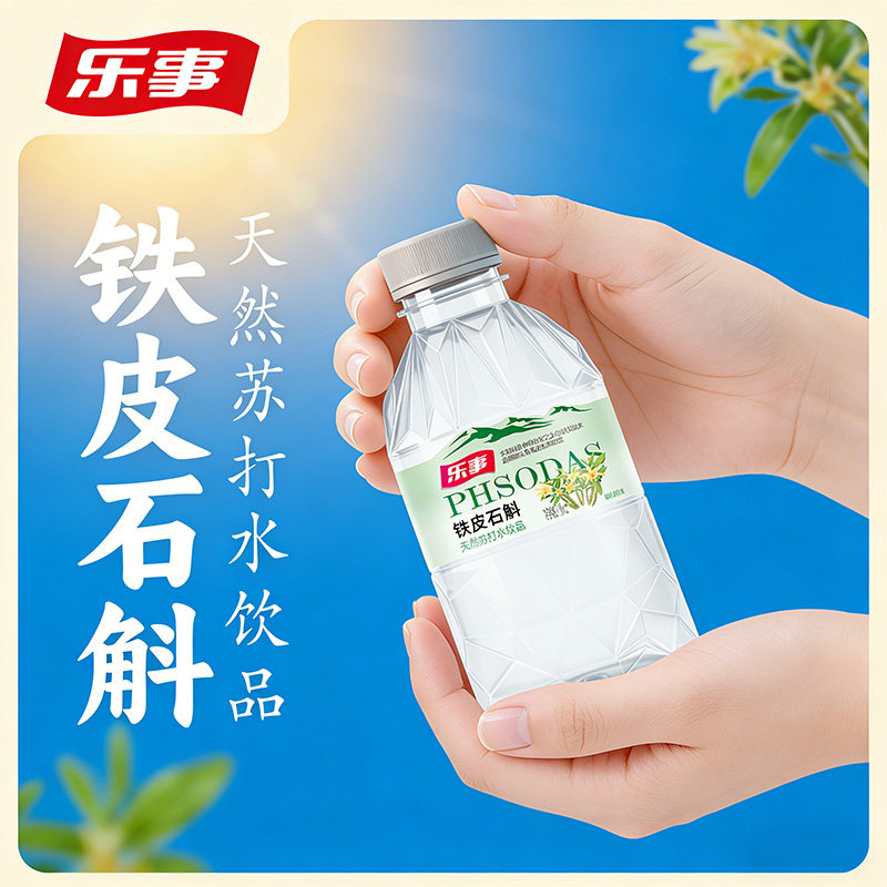 乐事铁皮石斛天然苏打水310ml*15瓶健康饮料整箱饮品便携装饮用水