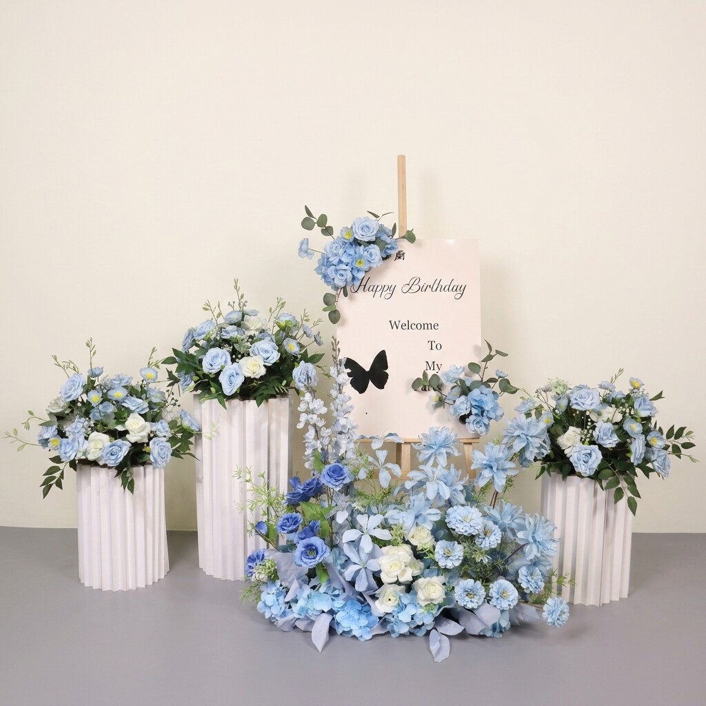 交车仪式布置仿真花球花柱氛围道具假花装饰场景布置提车仪式装饰