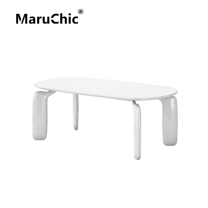 MaruChic创意设计师家具PULP意式现代轻奢椭圆实木大象腿餐桌