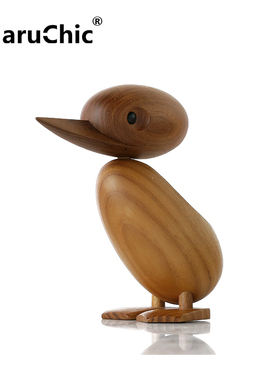 MaruChic创意设计师摆件 wooden duck and ducking木鸭子装饰品