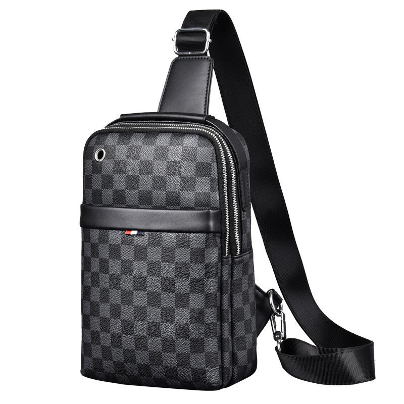 仅亏一天真皮胸包斜挎包男士单肩包防水防划耐磨双层大容量休闲包