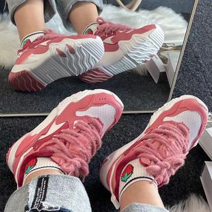 AGLS214 秋冬猫爪Lite草莓熊联名保暖低帮老爹运动鞋 Lining 李宁