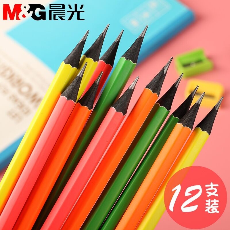 晨光文具学生黑木耐磨铅笔