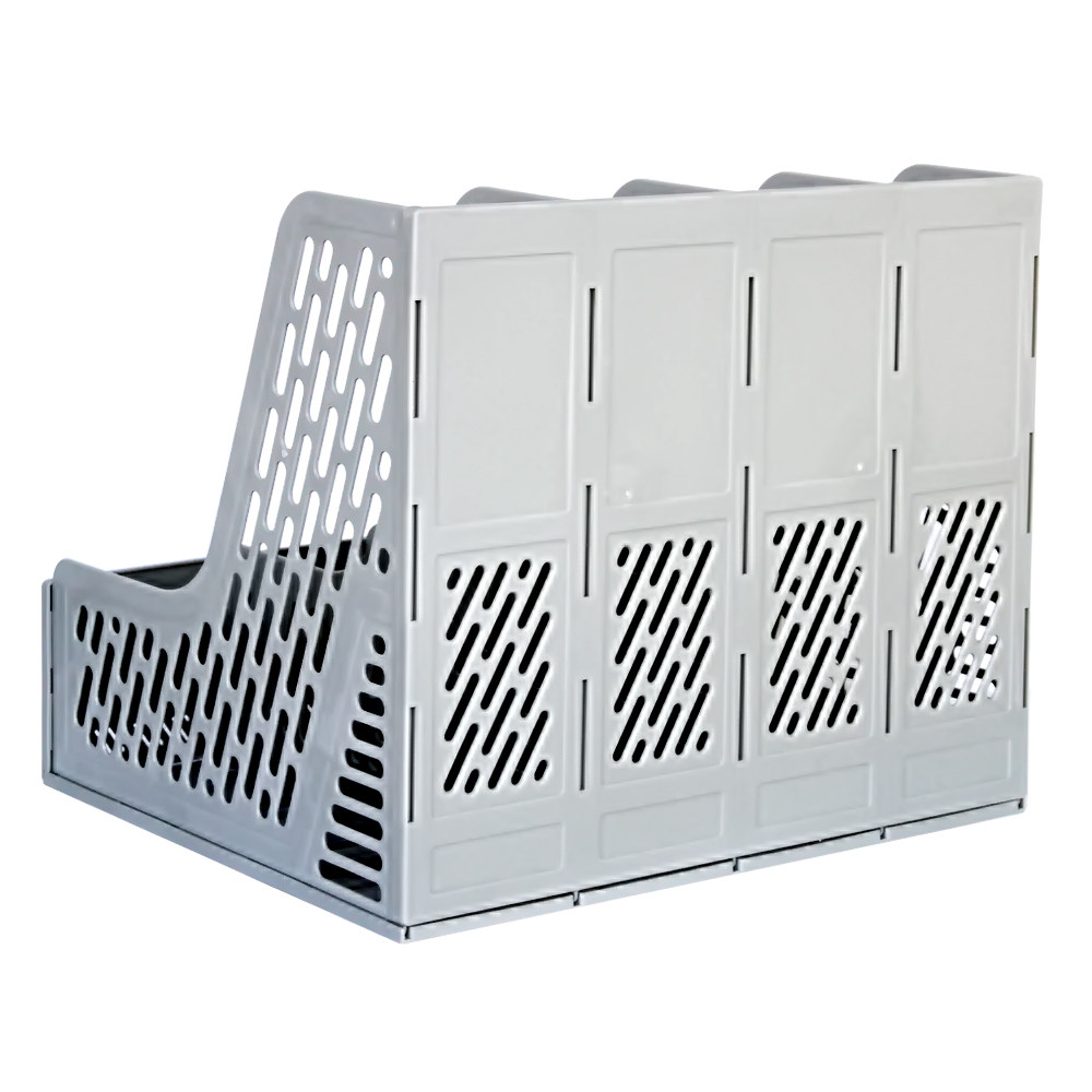 DELI 9846 4 그리드 A4 파일 프레임 4 링크 플라스틱 두꺼운 파일 랙 파일 열 파일 홀더 정보 랙