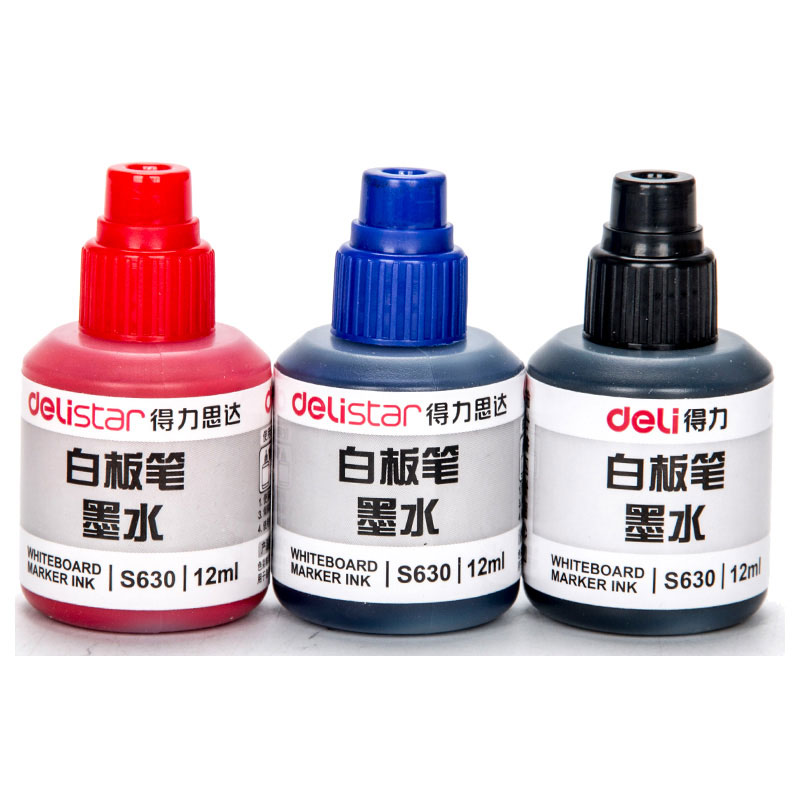 得力白板笔墨水3瓶装S630
