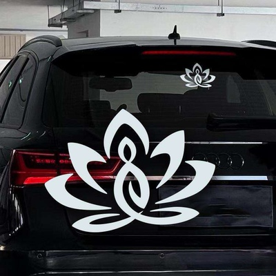 净心静德莲花油箱盖贴玻璃个性佛系装饰善念车身贴平安汽车贴纸