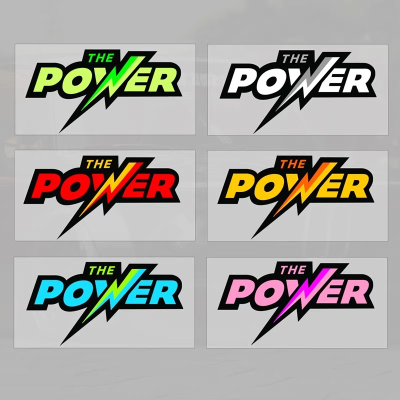闪电动力POWER英文个性创意贴纸改装机车摩托汽车划痕反光改装贴