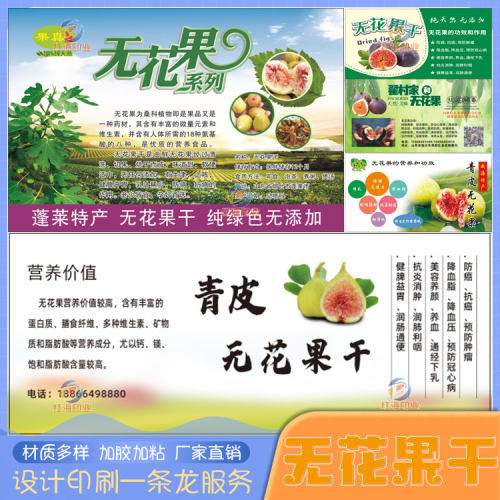 无花果干包装贴纸设计定制芒果樱桃菠萝蜜干不干胶标签椰子丝商标
