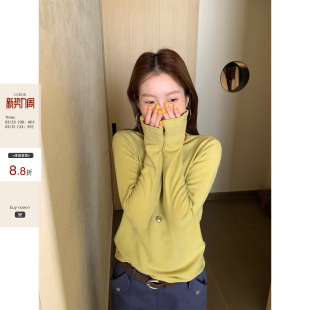 女上衣 纯色半高领羊绒打底衫 CCKOK 秋冬韩系气质通勤百搭修身