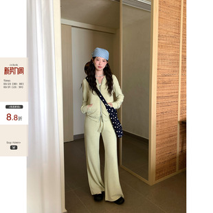 韩系烫珠图形连帽卫衣套装 早春韩系通勤穿搭时尚 CCKOK 女 现货