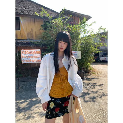 CCKOK100%棉宽松休闲长袖衬衫
