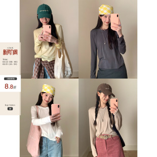 女 17%羊毛轻薄亲肤正肩打底衫 CCKOK春夏新品 韩系穿搭纯色79%天丝