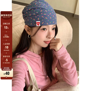 CCKOK2026早春韩系通勤穿搭 休闲百搭肌理感连帽长袖T恤上衣女