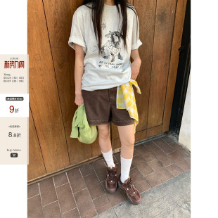 减龄小众设计短袖 新款 女 手绘速写小狗印花宽松T恤2026夏季 CCKOK