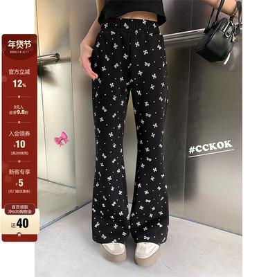 CCKOK蝶结印花微喇卫裤