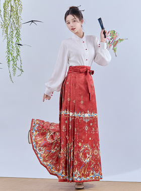 锦绣辞原创汉服女【乐舞】明制国风新中式上衣日常马面裙夏季套装