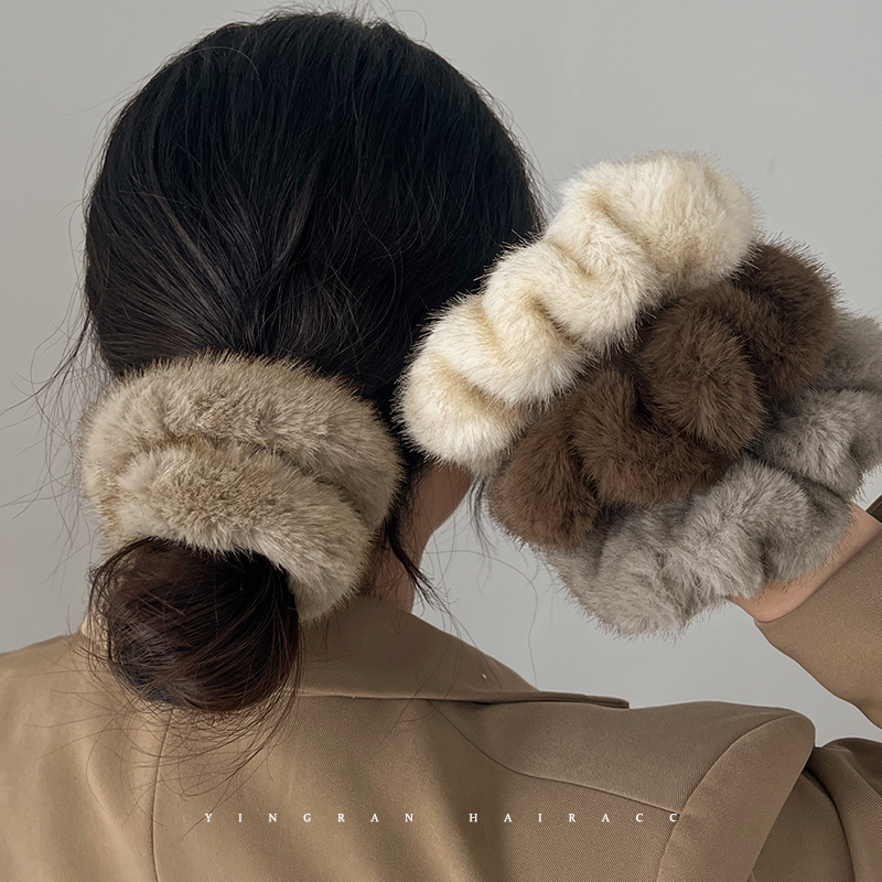 头绳时尚气质毛绒大肠发圈大号