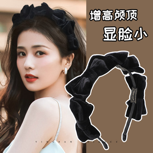 发箍金丝绒时尚甜美蝴蝶结头箍
