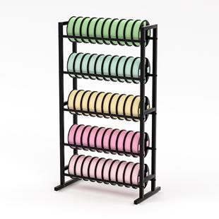 3D打印耗材架多功能收纳50卷耗材置物架带轮货架黑色耗材展示架