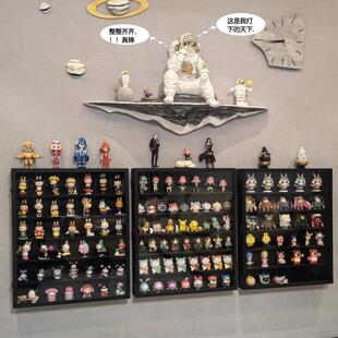 盲盒收纳展示架泡泡玛特bob收纳柜带门防尘手办公仔架带锁挂墙定