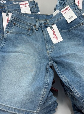 美国正品wrangler威格直筒牛仔短裤男士中腰宽松薄款11236-6296
