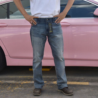 男士牛仔裤中低腰宽松高弹微喇