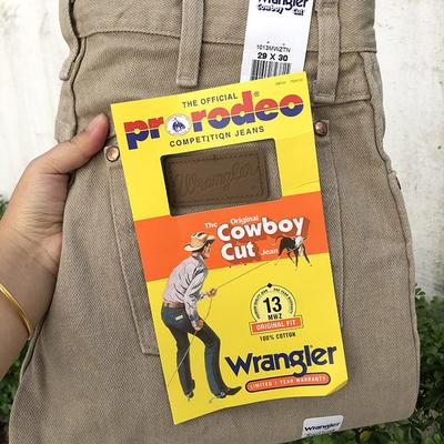 高腰直筒牛仔裤wrangler纯棉无弹