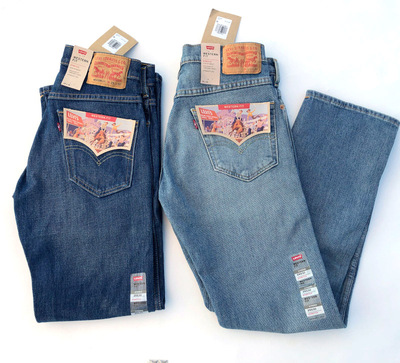 中腰宽松直筒传统牛仔裤男李维斯