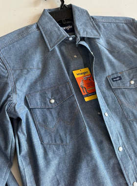 薄款现货美国正品wrangler威格男士长袖西部工作衬衫纯棉ms70919