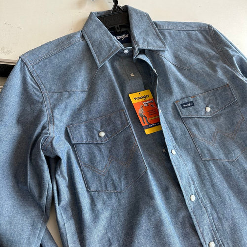 wrangler威格西部纯棉浅蓝色衬衫