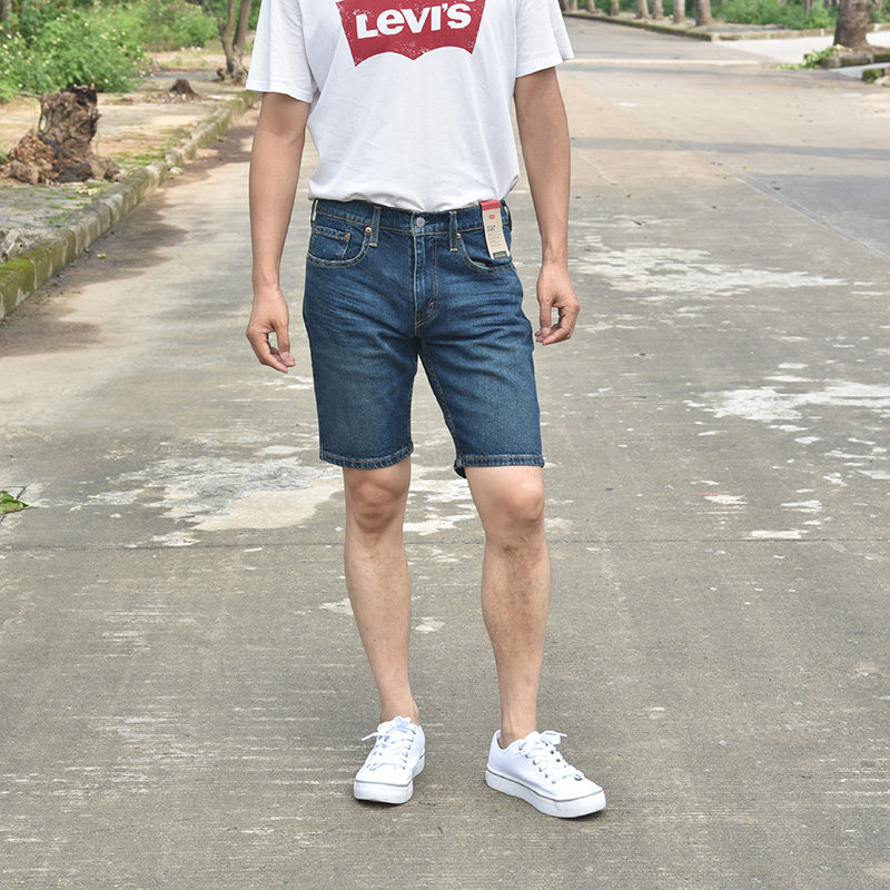 现货美国正品李维斯412低腰修身牛仔短裤男士美式微弹39387-0069