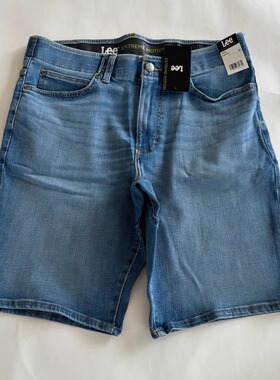 美国正品lee男士极限运动直筒牛仔短裤中腰直筒高弹力11236-1361