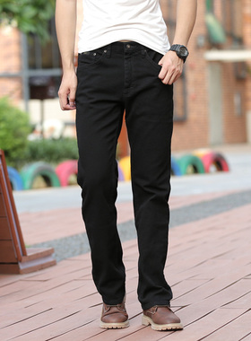 只剩W42L30 Lee premium中腰直筒牛仔裤男宽松纯黑微弹200-1450