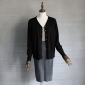 徐凰绢丝春秋外搭休闲羊毛V领开衫 女针织衫 桑蚕丝羊绒毛衣外套薄