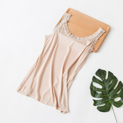 徐凰薄款针织真丝吊带桑蚕丝花边