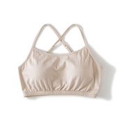 徐凰100%真丝美背内衣女交叉带学生无钢圈文胸蚕丝抹胸防走光薄款