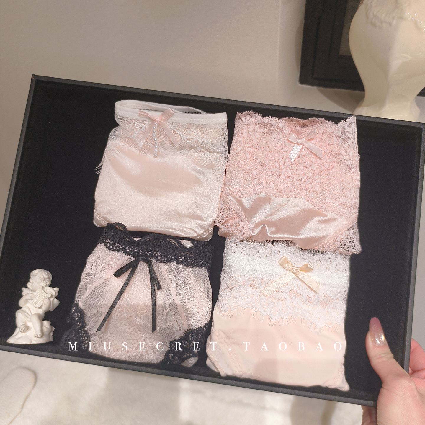 【蜜桃香水】蕾丝内裤女2025新款性感蝴蝶结小仙女纯欲纯棉套礼盒