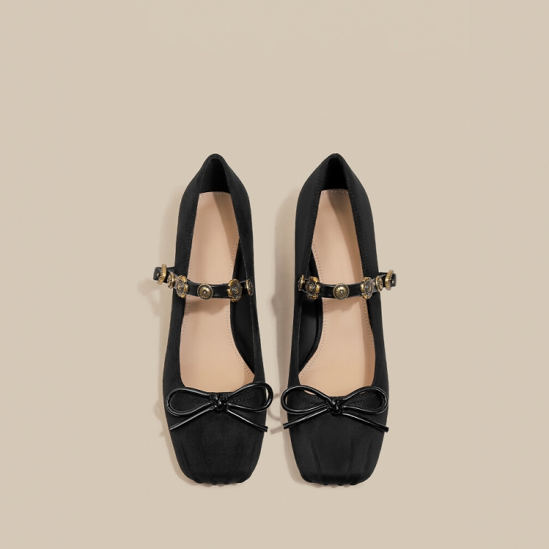 高品质粗跟玛丽珍高跟鞋女