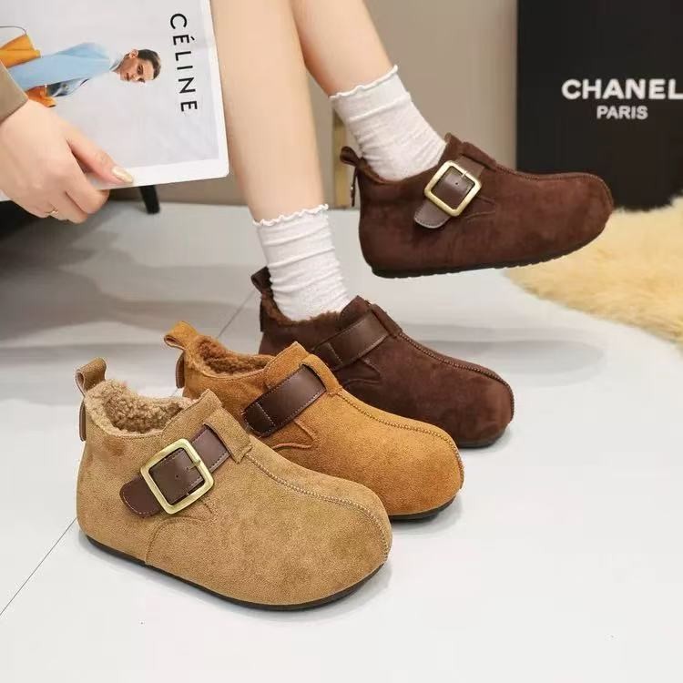 银泰百货雪地靴女磨砂加绒棉靴