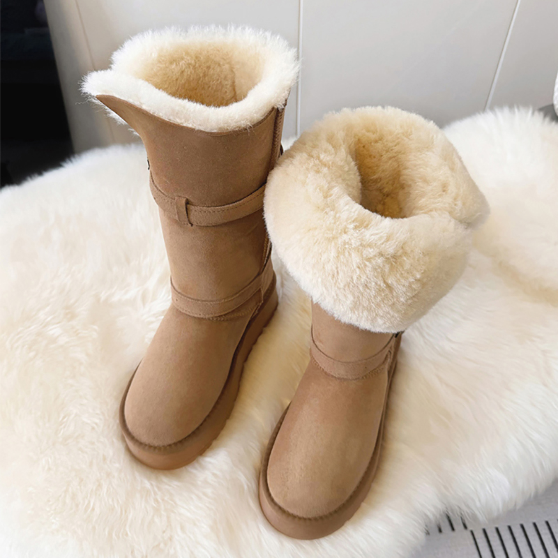 银泰百货雪地靴女加绒保暖棉靴