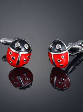 红色甲壳虫屎壳郎袖扣 法式长袖衬衫袖钉 衬衣配饰Cufflinks