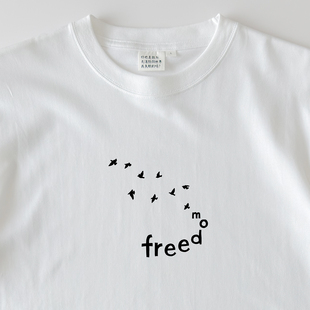 在宇间工作室 小鸟｜280g重磅 长袖 T恤｜做一只自由