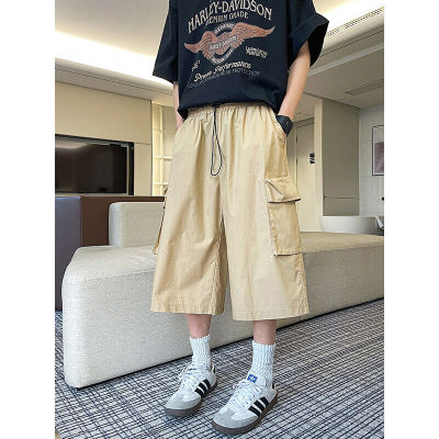 七分裤男夏季宽松过膝裤子潮牌男款工装裤纯棉2025新款青少年马裤