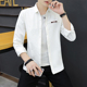 春夏季 衬衫 2025新款 潮牌潮流港风男装 外套男 男士 衬衣工装 白色长袖