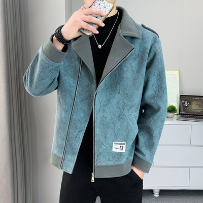 秋冬季夹克男士2025新款高级感痞帅短款毛呢外套潮流英伦西装上衣