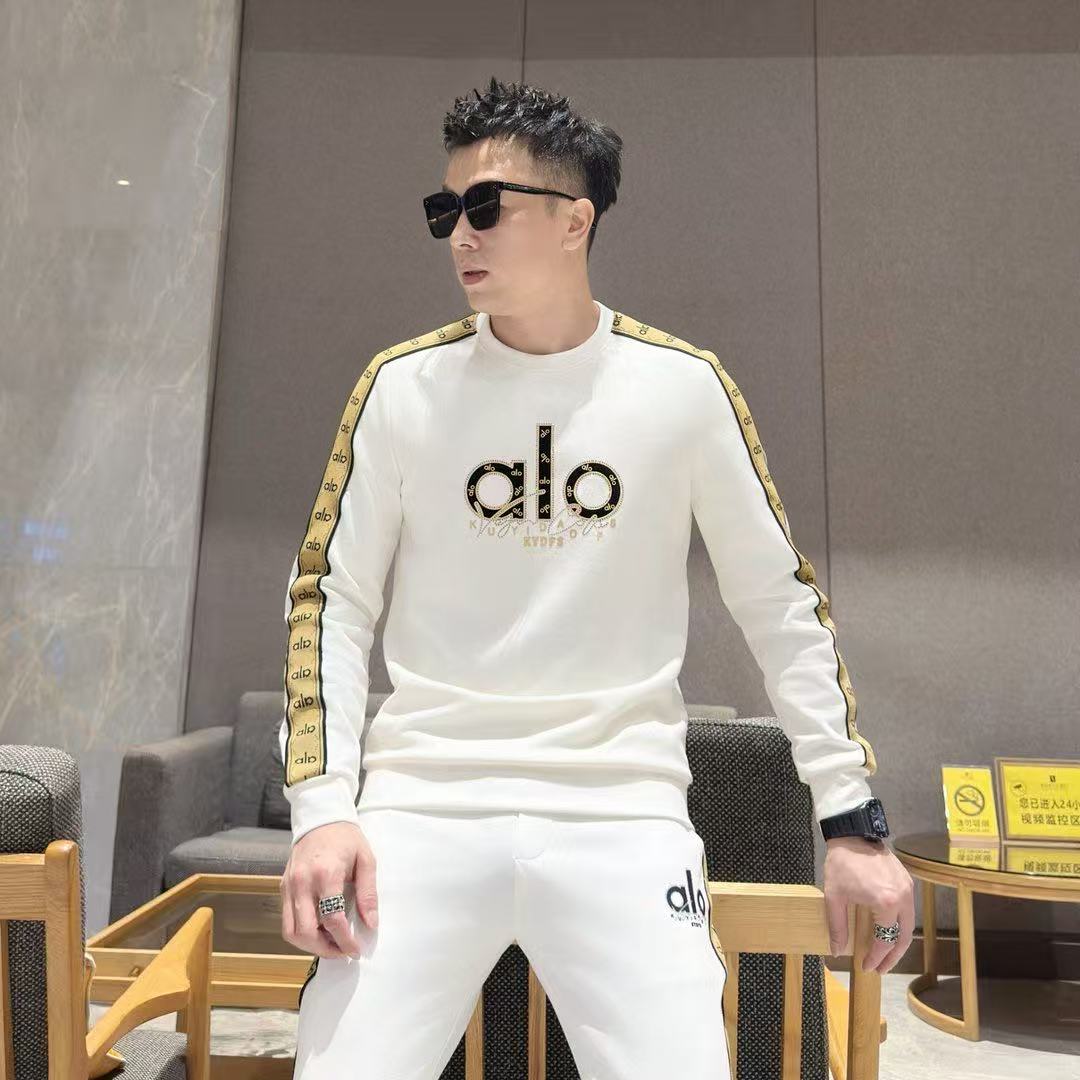 欧洲站休闲运动套装男士长袖卫衣一整套时尚刺绣春秋季男装一整套