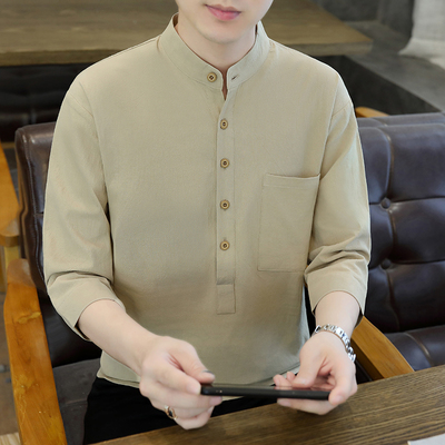 七分袖潮流休闲纯棉上衣T