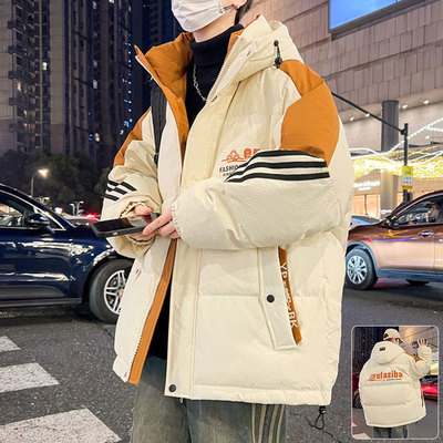 冬季外套男款棉服2025新款潮牌棉衣男连帽宽松加厚保暖青少年棉袄