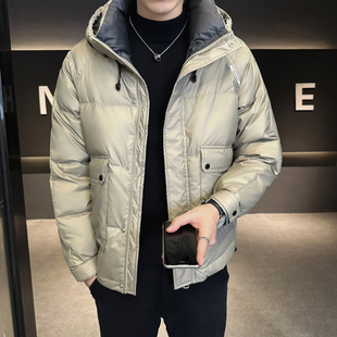 羽绒服男款 连帽棉衣休闲痞帅加厚保暖外套男 秋冬轻奢高端潮牌工装