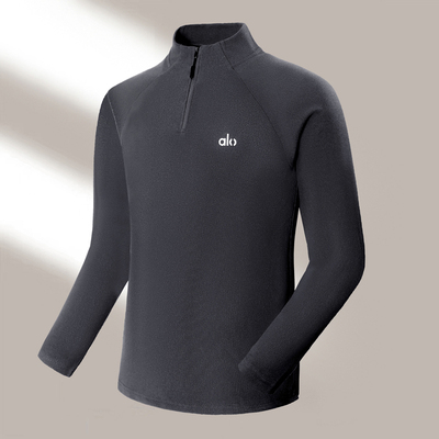 2025秋冬新款双面德绒打底衫男士半高领拉链长袖T恤保暖内搭秋衣